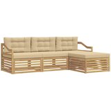 vidaXL Zunanja garnitura za sedenje 4 pcs Bela in bež Poliester, (5000282627) | Shoptok.si