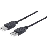 USB kabel USB 2.0 USB-A vtič\, USB-A vtič 1.00 m črna zaščita iz folije\, UL-certificirano\, pozlačeni konektorji 353892, (20460092)