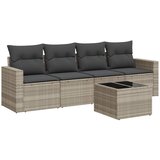 Maison Chic Seti vrtnega pohištva - Vrtna garnitura - Vrtni pohištvo set 5-delna z blazinami siv poli ratan, (21820126) | Shoptok.si