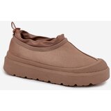 Boto Women's Snow Boots On Platform With Low Shaft Dark Beige Izamine | Shoptok.si