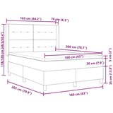 Box Spring Krevet s Madracem i LED-om Krem 160x200 cm Tkanina | shoptok.hr