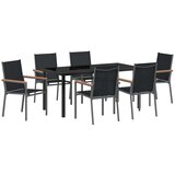  Vrtni set za objed 7 pcs Crna Čelik s prahom | shoptok.hr