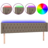  LED uzglavlje smeđesivo 203x16x78/88 cm od tkanine | shoptok.hr