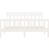  Posteljni okvir bel iz trdne borovine 200x200 cm, (20646099) | Shoptok.si