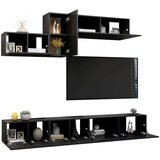  Komplet TV omaric 6-delni črna iverna plošča, (20912825) | Shoptok.si