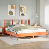 Krevet s regalom za knjige bez madraca 200x200 cm od borovine | shoptok.hr
