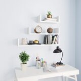 Maison Chic 3 kosi Stenske Police - Viseče police bele inženirski les, (21794139) | Shoptok.si