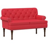  Ljubavni kauč s gumbima Crvena 120 x 65 x 77 cm Umjetna koža | Eponuda.com
