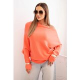 Kesi Włoski Women's asymmetrical batwing viscose sweater salmon Cijene