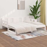  Izvlečna dnevna postelja bela trdna borovina 2x(80x200) cm, (20600849) | Shoptok.si