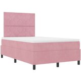 vidaXL Box Spring Postelja z Vzmetnico Roza 120x200 cm Žamet, (22051986) | Shoptok.si