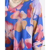 Resti Navy blue women's dress with print and frill | Shoptok.si