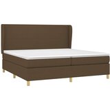 Krevet s oprugama i madracem tamnosmeđi 200x200 cm od tkanine | shoptok.hr