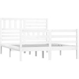  Posteljni okvir bel iz trdnega lesa 120x190 cm 4FT, (20646760) | Shoptok.si