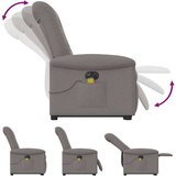 vidaXL Električni masažni naslanjač s funkcijo vstajanja taupe | Shoptok.si