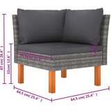  6-dijelna vrtna garnitura od poliratana s jastucima siva | shoptok.hr