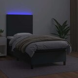  Box spring postelja z vzmetnico LED črn 100x200 cm umetno usnje, (20789326) | Shoptok.si
