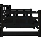  Izvlečna dnevna postelja črna trdna borovina 2x(90x190) cm, (20724982) | Shoptok.si