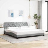  Posteljni okvir z LED brez vzmetnice svetlo siv 200x200cm blago, (21790768) | Shoptok.si