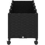  Vrtni saksija s kotačima Crna 160 x 40 x 44 cm PP | Eponuda.com