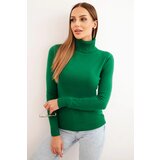 Kesi Włoski Women's viscose sweater with a turtleneck and long sleeves green Cijene