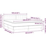  box spring s madracem LED smeđesivi 160x200 cm tkanina | shoptok.hr