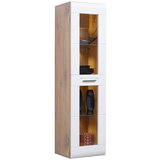 Mömax Viseča Vitrina Auris, Bela, Barva Hrasta | Shoptok.si