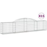  Lučne gabionske košare 15 kom 300x30x60/80 cm pocinčano željezo | shoptok.hr
