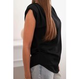 Kesi Włoski Elegant women's blouse with ruffles and asymmetrical cut black | shoptok.hr