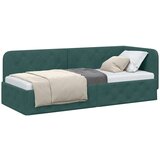vidaXL Kotna postelja z vzglavjem Temno zelena 80 x 200 cm Žamet | Shoptok.si