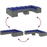 11-dijelni set vrtnih sofa od poliratana s jastucima sivi | shoptok.hr