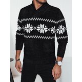 DStreet Sweter męski w śnieżynki czarny Cene