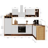 RESPEKTA Kutna kuhinja Hilde (Širina: 280 cm, Sive boje, Mat, Izgled drva, S električnim uređajima) | shoptok.hr