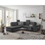 CARRYHOME KOTNA SEDEŽNA GARNITURA, mikrovelur siva | Shoptok.si