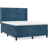  The Living Store Box spring postelja z vzmetnico temno modra 140x200 cm žamet - Box Spring Postelja, (21492017) | Shoptok.si