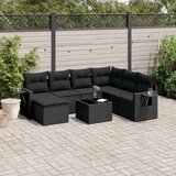  8-dijelni set vrtnih sofa s jastucima smeđi od poliratana | shoptok.hr