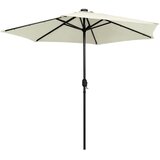  Vrtni suncobran LED s aluminijskim stupom 270 cm pijesak bijeli | shoptok.hr