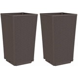 Maison Chic Vrtna cvetlična korita - Cvetlični Lonec 2 kosa rjava 32,5x32,5x57 cm PP, (21788556) Cene