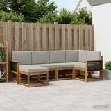  Set vanjskih sofa 6 kom. Prirodna i svjetlosiva Smeđa 247 x 128,5 x 73 cm | shoptok.hr
