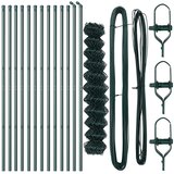 vidaXL Verižna ograja s 13 stebri 1,2x25 m Galvanizirano jeklo zelene barve Cene