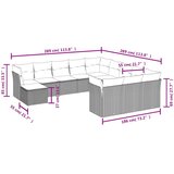  12-dijelni set vrtnih sofa od poliratana s jastucima bež | shoptok.hr