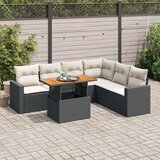 vidaXL 7-dijelni set vrtnih sofa od poliratana s jastucima crni | shoptok.hr