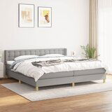 Maison Chic Box spring postelja - Vzmetna postelja z vzmetnico svetlo siva 200x200 cm blago SL7665, (21901175) | Shoptok.si
