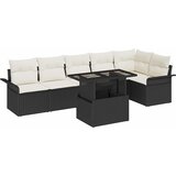  Sjedeća garnitura za vrt 7 kom. Crna [Sintetički]: Poli Ratan 297,5 x 132,5 x 85 cm | shoptok.hr