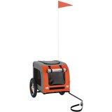 vidaXL oranžni voziček za pse Oranžna Poliester in jeklo 124 x 53 x 53 cm | Shoptok.si