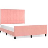  Posteljni okvir z vzglavjem roza 140x200 cm žamet, (20904942) | Shoptok.si