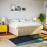 vidaXL Box spring postelja z vzmetnico krem 180x200 cm blago, (21310303) | Shoptok.si