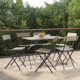 vidaXL zložljivi bistro stoli 6 kosa siv poli ratan in jeklo | Shoptok.si