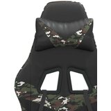  Okretna igraća stolica s osloncem crno-maskirna od umjetne kože | shoptok.hr