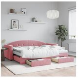 vidaXL Dnevni krevet na razvlačenje ružičasti 80 x 200 cm baršunasti | shoptok.hr